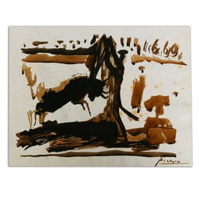 Pablo Picasso Attributed Mixed Media, "Impenetrable"