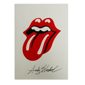 Andy Warhol-Inspired Mixed Media on Paper - "Lips and Tongue Design"
