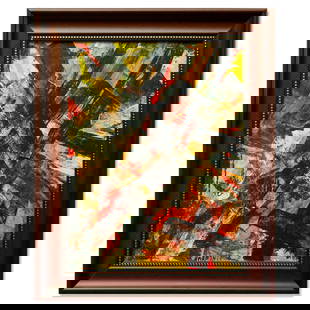 Norman Lewis Oil on Board  Abstract Expressionism Painting 20.5 x 17: Title: Norman Lewis Abstract Expressionism Painting  Provenance: Consigned by a Private Party from Eastern Europe Published Attributed: Norman Lewis  Presentation: Museum Quality Custom Designed Frame