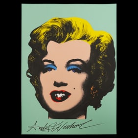 Andy Warhol-Inspired Mixed Media on Paper - "Smiling Marilyn Monroe"