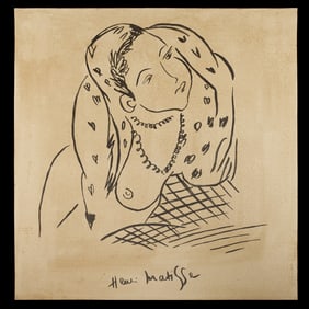 Henri Matisse Watercolor Drawing on Heavy Card Stock