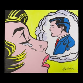 Roy Lichtenstein Watercolor Painting "A Tear of Reflection"