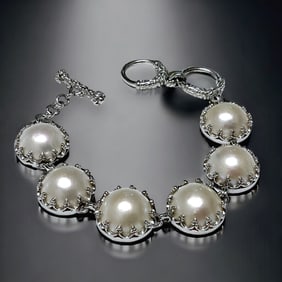 Timeless Mabe Pearl Sterling Silver Bracelet - 8"
