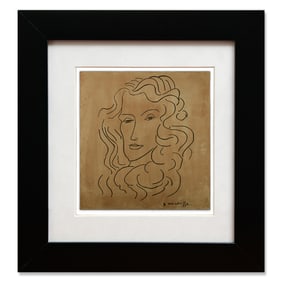 Henri Matisse Watercolor Drawing on Heavy Card Stock