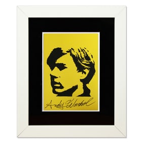 Andy Warhol-Inspired Mixed Media on Paper - "Self-Portrait of Andy Warhol"