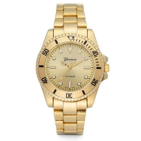 Geneva Men's Watch – Classic Gold Tone with Elegant Metal Band for Everyday Sophistication