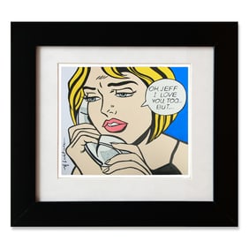 Roy Lichtenstein Watercolor Painting "Oh, Jeff I Love You. Too... But..."