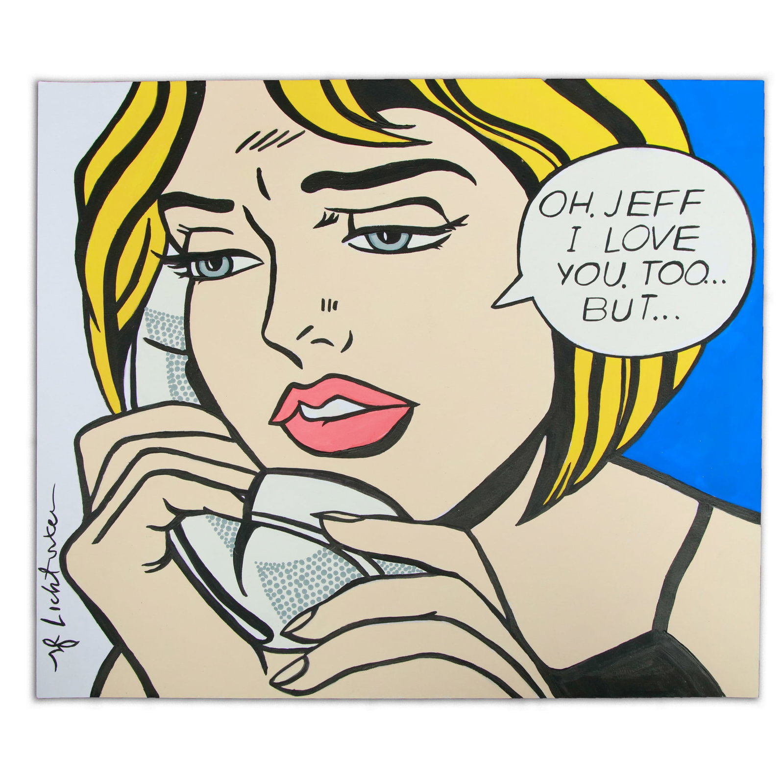 Roy Lichtenstein Watercolor Painting  "Oh, Jeff I Love You. Too... But..." (1 of 16)