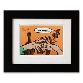Roy Lichtenstein Watercolor Painting "I'm Hooked"