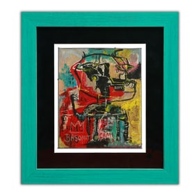 Jean-Michel Basquiat Painting on Board (1982)