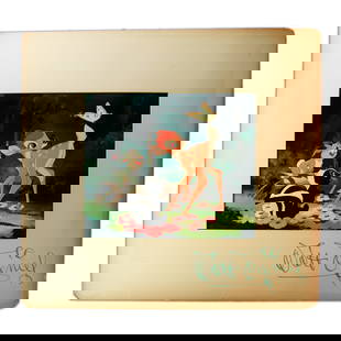 Walt Disney Signed Very Rare Original Color Photograph From Bambi: Title: Forensically Authenticated Walt Disney Signed Original Color Photograph Description: We are delighted to present an exceptional artifact from the annals of animation history: a forensically aut