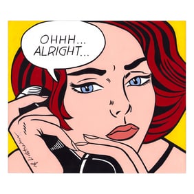 Roy Lichtenstein Watercolor Painting "Ohhh… Alright..."