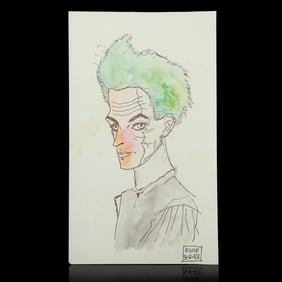 Egon Schiele Attributed Mixed Media Work with Watercolor and Drawing