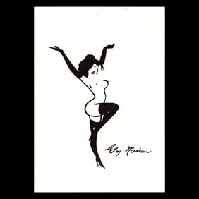 LeRoy Neiman Mixed Media Watercolor – Dynamic Elegance in Black and White