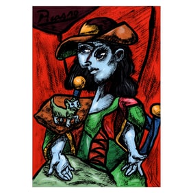 Picassoesque Portrait of a Woman in an Armchair