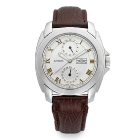 Rare Balmer Swiss-Made Automatic Watch with 24-Hour/Second Time Zone and Date Complications