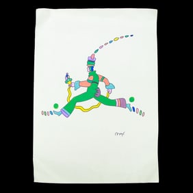Peter Max Mixed Media Drawing - "Man Running Left"