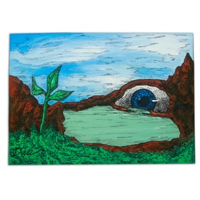 Salvador Dali Mixed Media on Heavy Card Stock