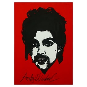 Andy Warhol-Inspired Mixed Media on Paper - "Portrait of Prince"