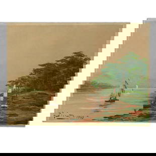 Pablo Picasso Mixed Media: "Sailboats on a Lake": **Auction Lot: Pablo Picasso Mixed Media: "Sailboats on a Lake"** Esteemed collectors and art aficionados, we are delighted to present a rare gem from the historical oeuvre of Pablo Picasso. This mixe