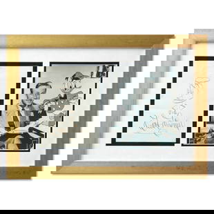 Walt Disney Signed Donald Duck Drawing with Iconic Photograph Display: Title: Forensically Authenticated Walt Disney Signed Donald Duck Drawing with Iconic Photograph Display Overview: We are thrilled to offer a stunning and culturally significant piece of animation and