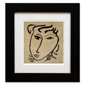 Henri Matisse Watercolor Drawing on Heavy Card Stock