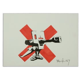 BANKSY: "Bad Meaning Good" Mixed Media Drawing