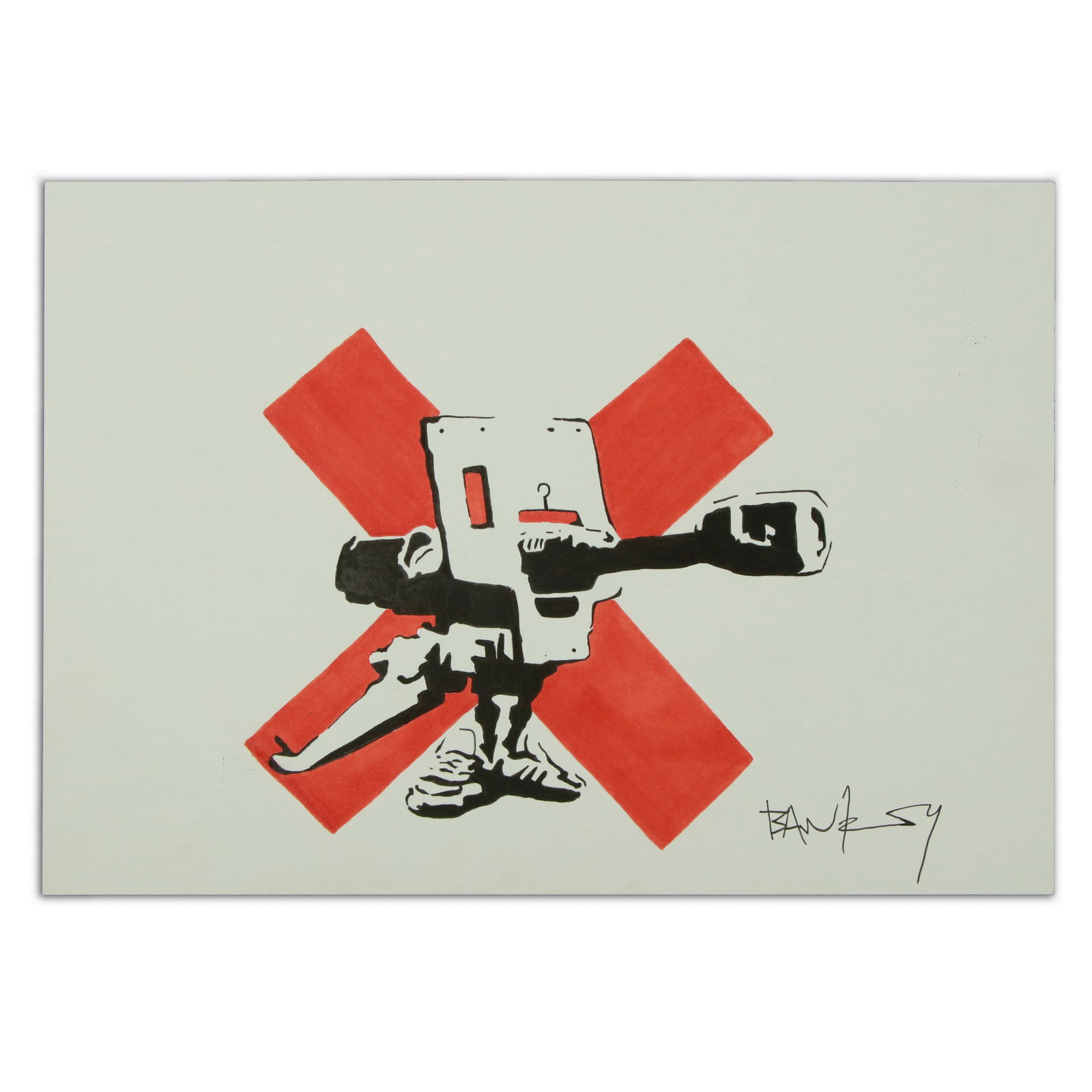 BANKSY: "Bad Meaning Good" Mixed Media Drawing (1 of 11)