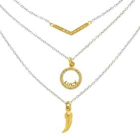 Set of 3 Stunning Vermeil Necklaces with White Topaz accents