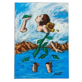 Salvador Dali Mixed Media on Heavy Card Stock