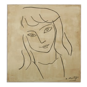 Henri Matisse Watercolor Drawing on Heavy Card Stock