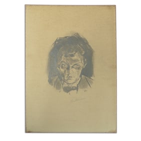 Max Beckmann Pencil and Graphite Drawing