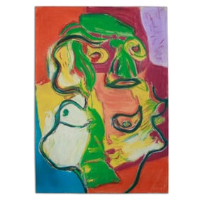 Karel Appel Gouache on Paper from the D'Haese Collection