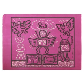Keith Haring Mixed Media Characters on Paper