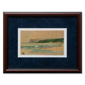 Sir Winston Churchill, "Fair Head, Ballycastle" Watercolor on Paper Board