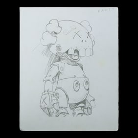 KAWS (Brian Donnelly) Robotic Character Drawing