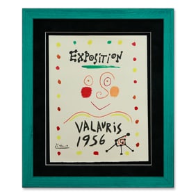 Original Watercolor Exposition Poster by Pablo Picasso: "Picasso Valauris" 1956