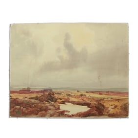 Sir Winston Spencer Churchill Watercolor on Paper - "Solitude at the Shore"