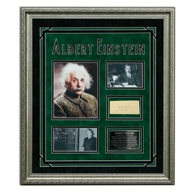 Forensically Authenticated Albert Einstein Signed Document Cut