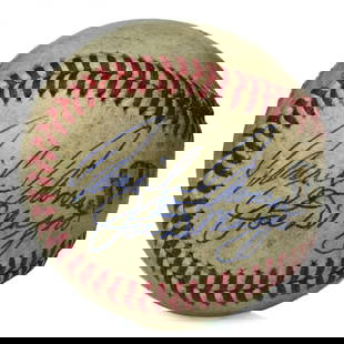 Marilyn Monroe & Joe DiMaggio Signed Spalding Baseball: Title: Forensically Authenticated Marilyn Monroe and Joe DiMaggio Signed Spalding Baseball Description: We are excited to present an extraordinary piece of cultural and sports crossover history—a fo