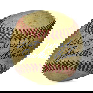Jackie Robinson Signed Spalding Baseball with Inscription: Title: Forensically Authenticated Jackie Robinson Signed Spalding Baseball with Inscription Description: We are proud to offer an extraordinarily significant piece of baseball and American history—a