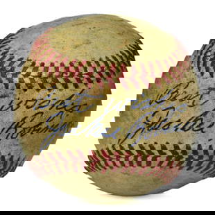 Jackie Robinson Signed Spalding Baseball with Inscription: Title: Forensically Authenticated Jackie Robinson Signed Spalding Baseball with Inscription Description: We are proud to offer an extraordinarily significant piece of baseball and American history—a