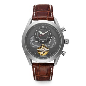 Bernoulli Men’s 35-Jewel Automatic Watch – Multi-Function Timepiece with Visible Flywheel