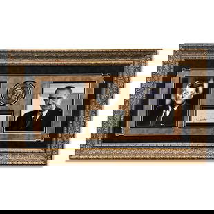 John F. Kennedy & Lyndon B. Johnson Signed Document Cut: Title: Forensically Authenticated John F. Kennedy and Lyndon B. Johnson Signed Document Cut Description: We are honored to offer a profoundly significant piece of American political history: a forensi