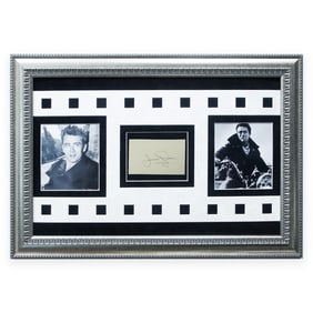 Forensically Authenticated James Dean Signed Document Cut