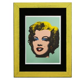 Andy Warhol-Inspired Mixed Media on Paper - "Smiling Marilyn Monroe"