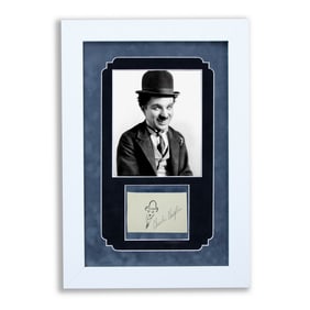 Charlie Chaplin Signed Document Cut with Self-Doodle