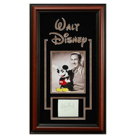 Forensically Authenticated Walt Disney Signed Document Cut