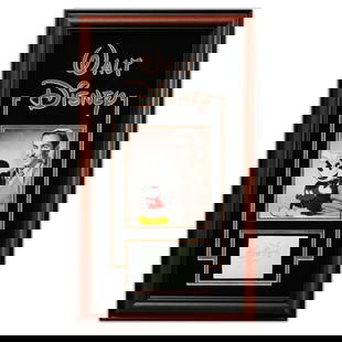 Walt Disney Signed Document Cut, Forensically Authenticated: Title: Forensically Authenticated Walt Disney Signed Document Cut Description: We are delighted to present an exceptional piece of entertainment and cultural history: a forensically authenticated sign