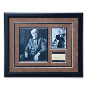 Thomas A. Edison Signed Document Cut on Heavy Card